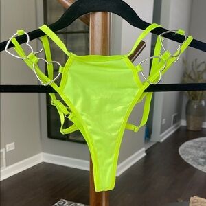 SHEIN Bright Lime Strappy Bodysuit